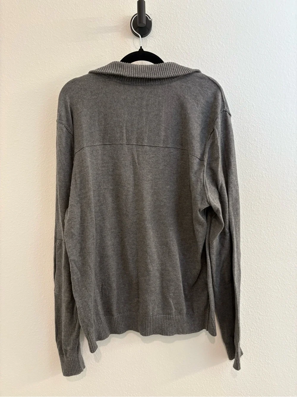100% Cotton Banana Republic Men's Gray Quarter-Zip Sweater